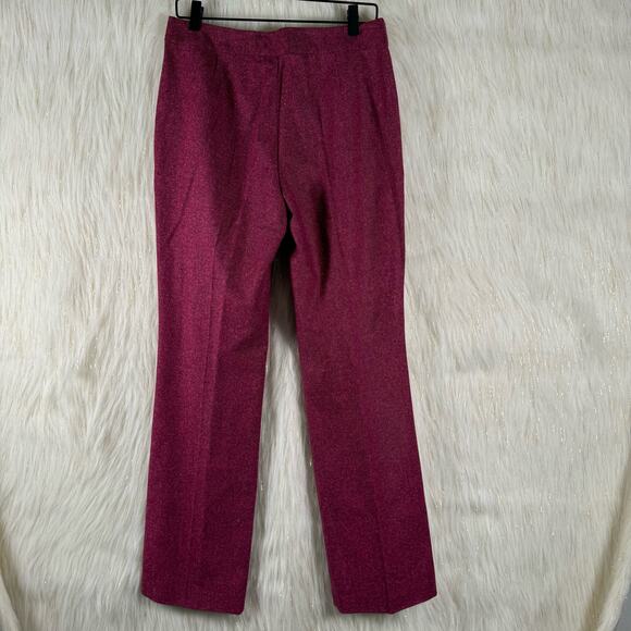 Escada Pink Pink Herringbone Wool Tweed Straight Leg Dress Pants Womens Sz 40 M - Picture 5 of 11